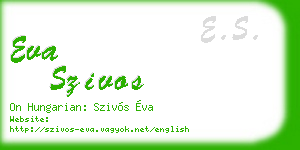 eva szivos business card